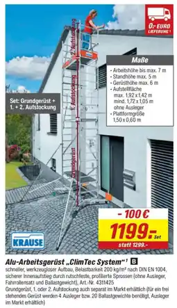 toom Baumarkt KRAUSE Alu-Arbeitsgerüst „Clim Tec System" Angebot