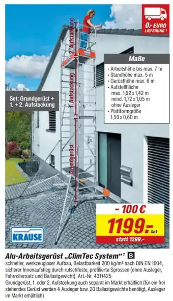 toom Baumarkt KRAUSE Alu-Arbeitsgerüst „Clim Tec System" Angebot