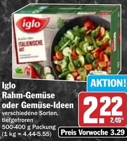 Hit Iglo Rahm-Gemüse oder Gemüse-Ideen Angebot