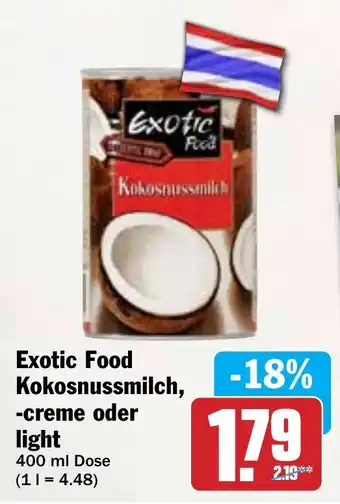 Hit Exotic Food Kokosnussmilch, -creme oder light Angebot