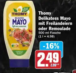 Hit Thomy Delikatess Mayo mit Freilandeiern oder Remoulade Angebot