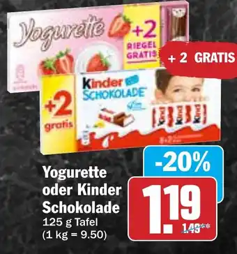Hit Yogurette oder Kinder Schokolade Angebot