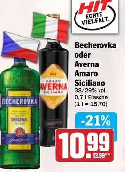 Hit Becherovka oder Averna Amaro Siciliano Angebot