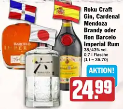 Hit Roku Craft Gin, Cardenal Mendoza Brandy oder Ron Barcelo Imperial Rum Angebot