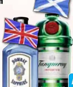 Hit Bombay Saphire oder Tanqueray London Dry Gin Angebot