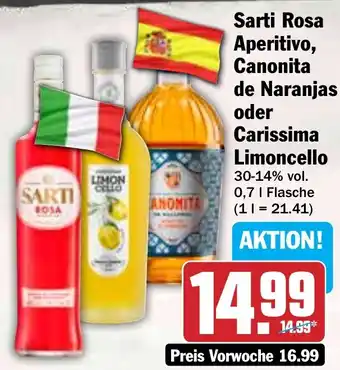 Hit Sarti Rosa Aperitivo, Canonita de Naranjas oder Carissima Limoncello Angebot