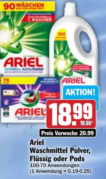 Hit Ariel Waschmittel Pulver, Flüssig oder Pods Angebot