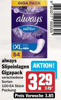 Hit always Slipeinlagen Gigapack Angebot