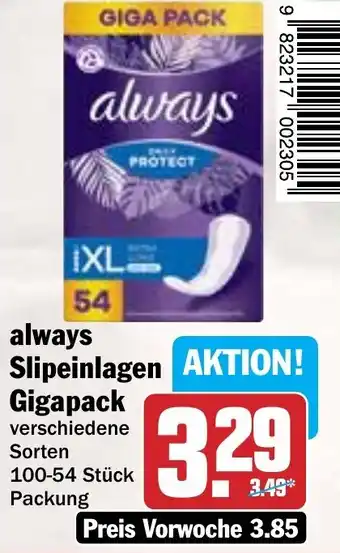 Hit always Slipeinlagen Gigapack Angebot