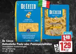 Hit De Cecco Italienische Pasta oder Pastaspezialitäten Angebot