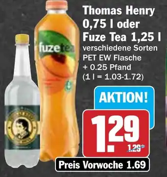 Hit Thomas Henry oder Fuze Tea Angebot