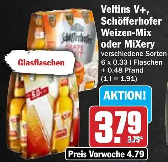 Hit Veltins V+, Schöfferhofer Weizen-Mix oder Mixery Angebot