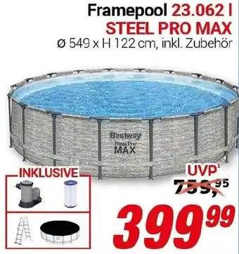 CENTERSHOP Bestway Framepool 23.062 l STEEL PRO MAX Angebot
