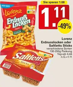 WEZ Lorenz Erdnusslocken oder Saltletts Sticks Angebot