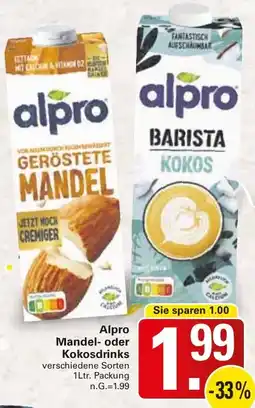WEZ Alpro Mandel- oder Kokosdrinks Angebot