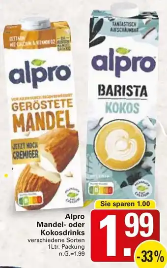 WEZ Alpro Mandel- oder Kokosdrinks Angebot