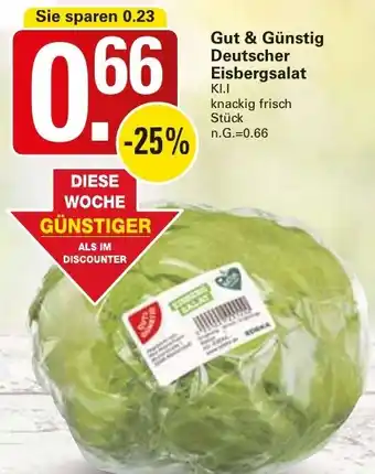 WEZ Gut & Günstig Deutscher Eisbergsalat Angebot