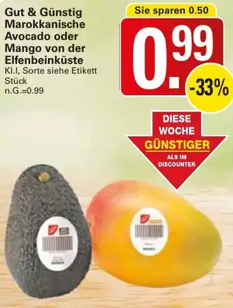 WEZ Gut & Günstig Marokkanische Avocado oder Mango von der Elfenbeinküste Angebot