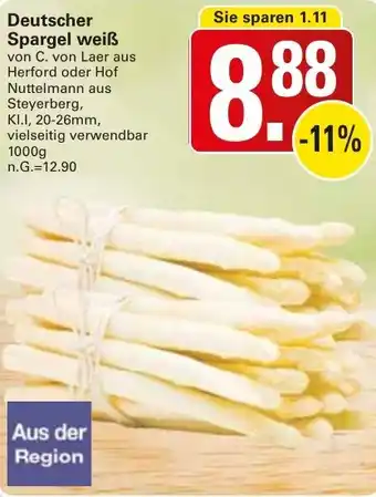 WEZ Deutscher Spargel weiß Angebot