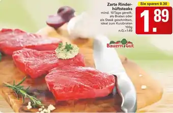 WEZ Bauern Gut Zarte Rinderhüftsteaks Angebot