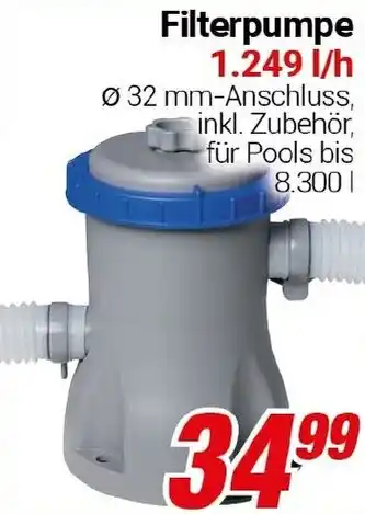 CENTERSHOP Filterpumpe 1.249 l/h Angebot