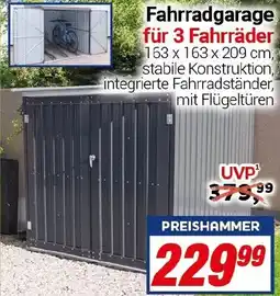 CENTERSHOP Fahrradgarage für 3 Fahrräder Angebot