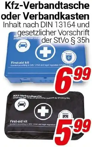 CENTERSHOP Kfz-Verbandtasche oder Verbandkasten Angebot