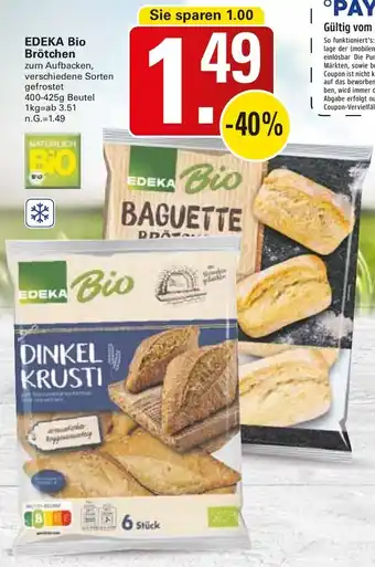 WEZ EDEKA Bio Brötchen Angebot