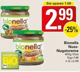 WEZ Bionella Nuss Nugatcreme Angebot