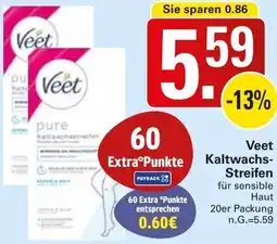 WEZ Veet Kaltwachs Streifen Angebot