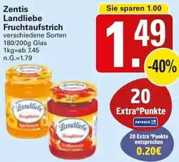 WEZ Zentis Landliebe Fruchtaufstrich Angebot