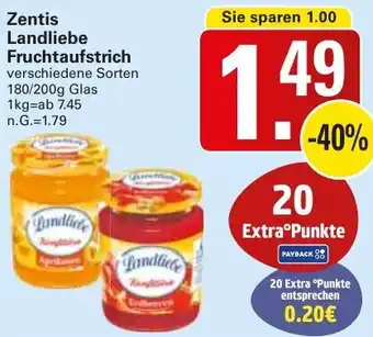 WEZ Zentis Landliebe Fruchtaufstrich Angebot