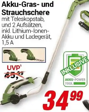 CENTERSHOP Akku-Gras- und Strauchschere Angebot