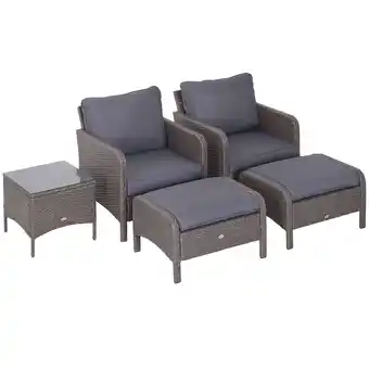 Netto Marken-Discount Outsunny Sitzgruppe Polyrattan, Metall, 180g/m²-Polyester, Hartglas Angebot