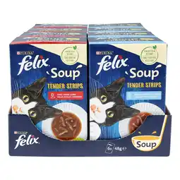 Netto Marken-Discount Felix Katzennahrung Soup Tender Strips 6 x 48 g, verschiedene Sorten, 8er Pack Angebot