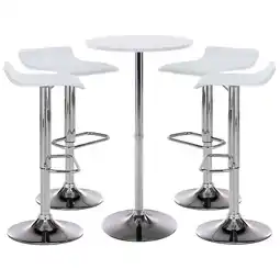 Netto Marken-Discount CLP Bartisch-Set Esberg I Runder Stehtisch Und 4X Barhocker Mit Kunstleder-Bezug Angebot
