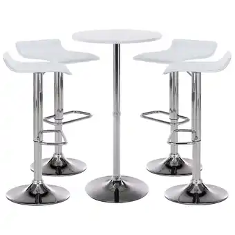 Netto Marken-Discount CLP Bartisch-Set Esberg I Runder Stehtisch Und 4X Barhocker Mit Kunstleder-Bezug Angebot