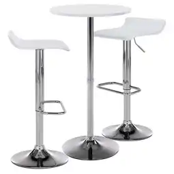 Netto Marken-Discount CLP 2er Bartisch-Set Esberg I Runder Stehtisch Und 2X Barhocker Mit Kunstleder-Bezug Angebot
