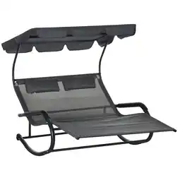 Netto Marken-Discount Outsunny Doppel-Sonnenliege Stahl, Polyester, EVA Angebot