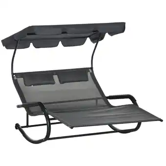 Netto Marken-Discount Outsunny Doppel-Sonnenliege Stahl, Polyester, EVA Angebot