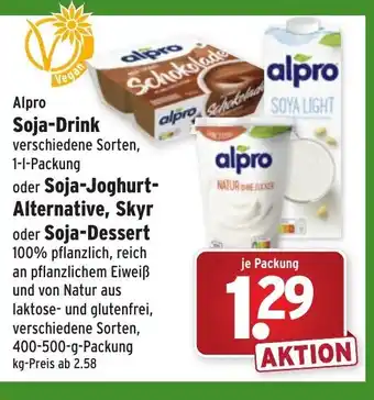 Wasgau Alpro Soja Drink 1L oder Soja Joghurt Alternative, Skyr oder Soja Dessert Angebot