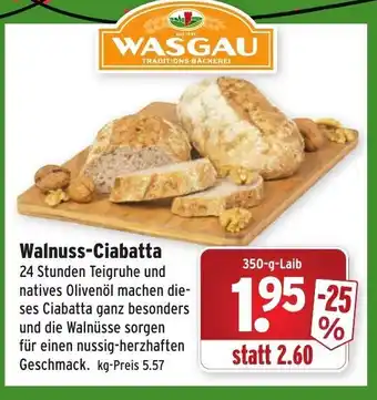 Wasgau Walnuss Ciabatta 350g Angebot