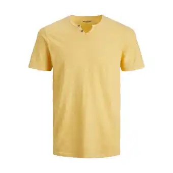 Netto Marken-Discount Jack & Jones T-Shirt SPLIT NECK Kurzarmshirt mit zwei Zierknöpfen aus Slub-Gewebe Angebot