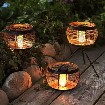 NKD 3 in 1 Solar-Feuerschale mit Flammeneffekt, Ø ca. 20 cm Angebot