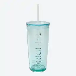 NKD Becher mit Strohhalm aus recyceltem Glas, ca. 500ml Angebot