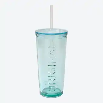 NKD Becher mit Strohhalm aus recyceltem Glas, ca. 500ml Angebot