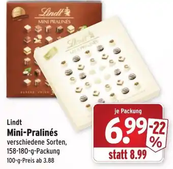 Wasgau Lindt Mini Pralinés 158-180g Angebot