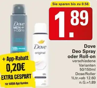 WEZ Dove Deo Spray oder Roll-on Angebot