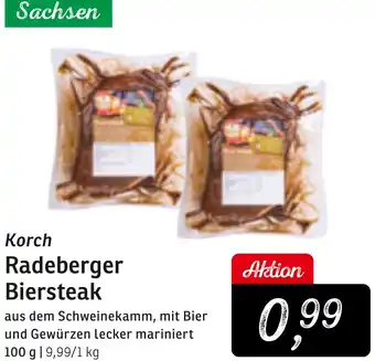KONSUM Korch Radeberger Biersteak Angebot