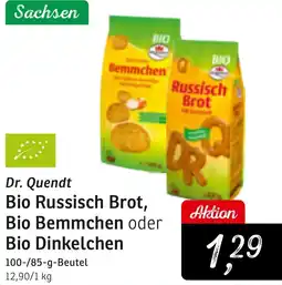 KONSUM Dr. Quendt Bio Russisch Brot, Bio Bemmchen oder Bio Dinkelchen Angebot